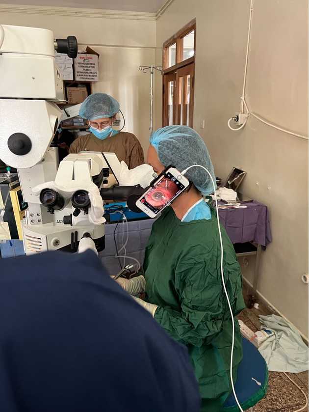 MicroREC adapter recording a surgery in a Kenyan hospital